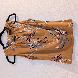 Ivanka Trump sleeveless top ,  Small/ petite , Floral, Light Brown/ Mustard.